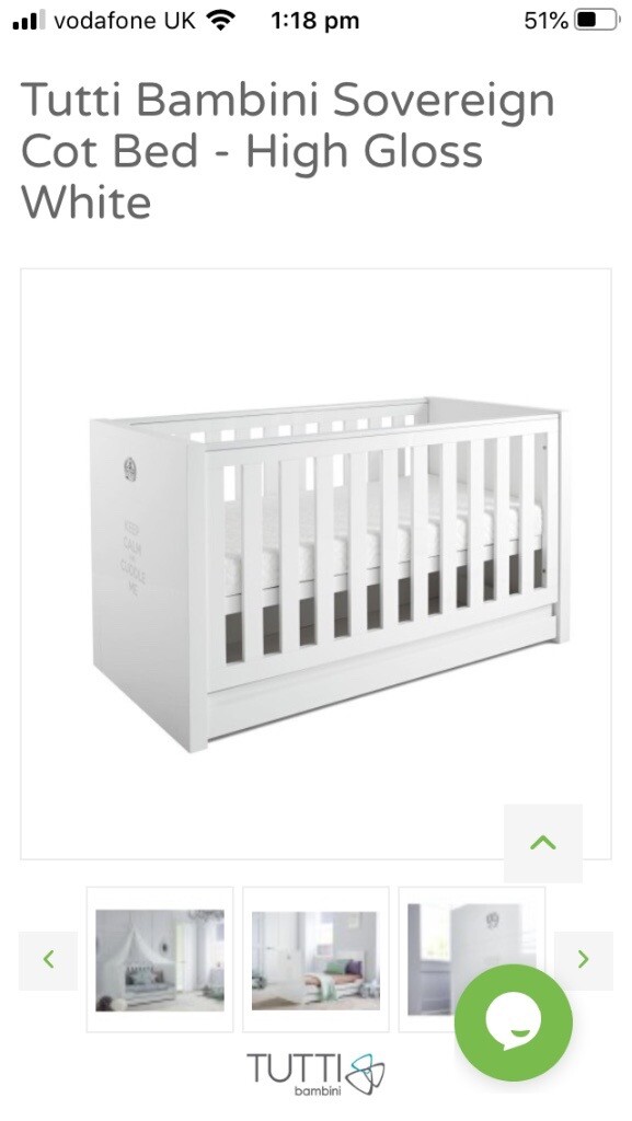 tutti bambini sovereign cot bed